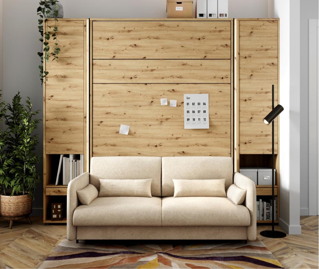 Concept bank (voor opklapbed verticaal 140 cm) - Beige, Niet ingevuld, Niet ingevuld, Niet ingevuld