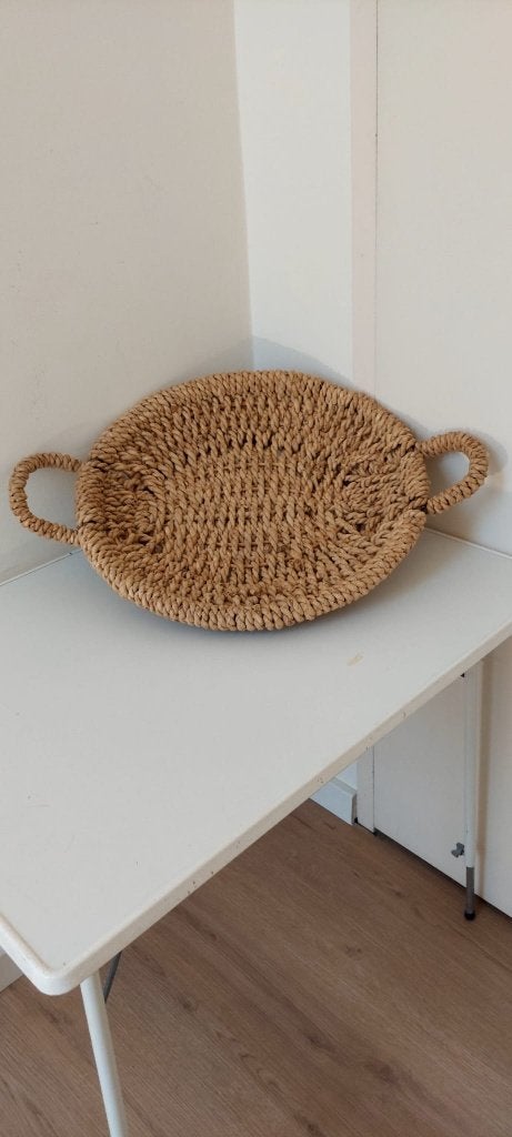 XXL Grote rotan boho japandi stijl dienblad schaal mand 45cm, Eu, Schaal, Eu, Rond