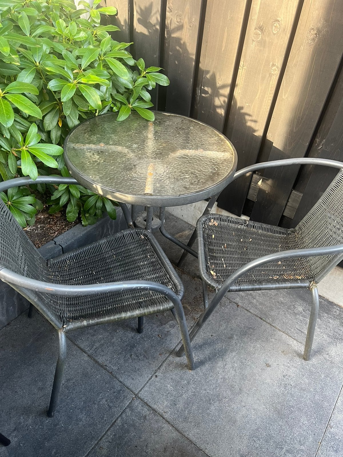 Tuin tafel met 2 stoelen, Gebruikt, Aluminium, Tuinset, Ophalen