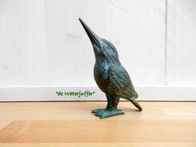003* Bronzen ijsvogeltje (Boven€75 geen verzendkosten), Ophalen of Verzenden, Nieuw, Overige materialen, Dierenbeeld