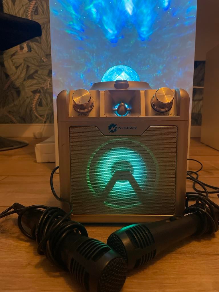 N-GEAR The Flash 601 Karaoke Set met Microfoons en Licht, Ophalen of Verzenden, Zo goed als nieuw, Complete set