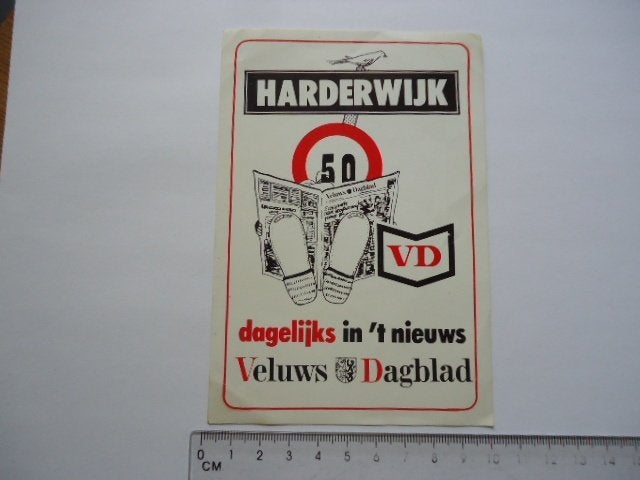 sticker oud Harderwijk VD krant Veluwe Veluws dagblad, Ophalen of Verzenden, Zo goed als nieuw, Bedrijf of Vereniging