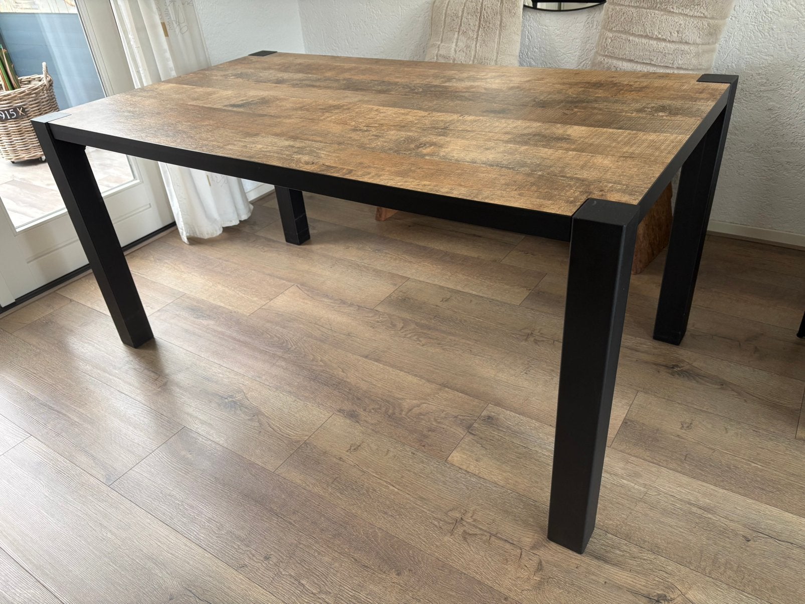 Industriele lamulux eettafel 160x90, Ophalen, Overige materialen, Modern /  Industrieel, 50 tot 100 cm