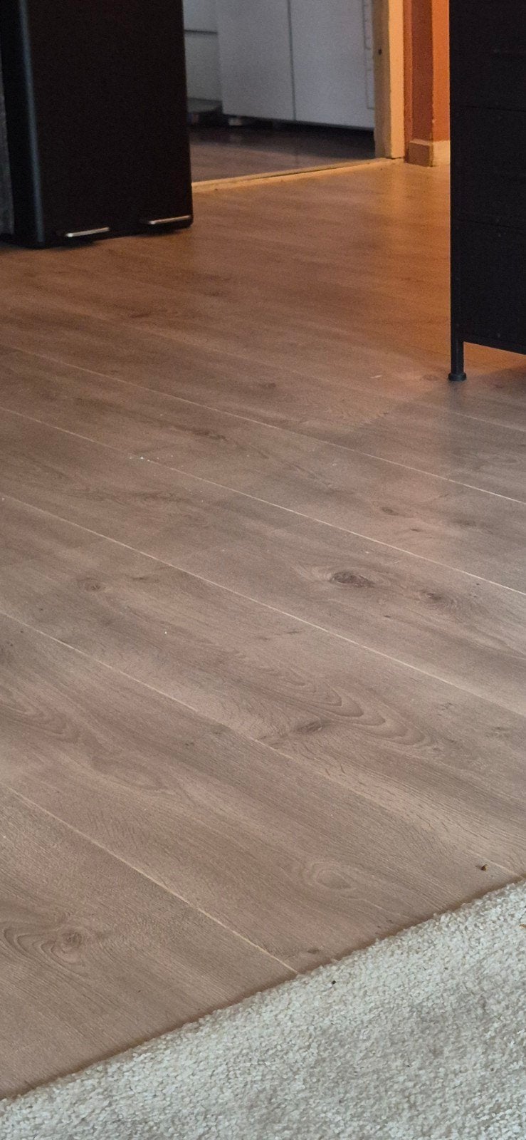 Mooie laminaatvloer, lichtbeige grijs, Ophalen, Gebruikt, 50 tot 150 cm, 10 m² of meer