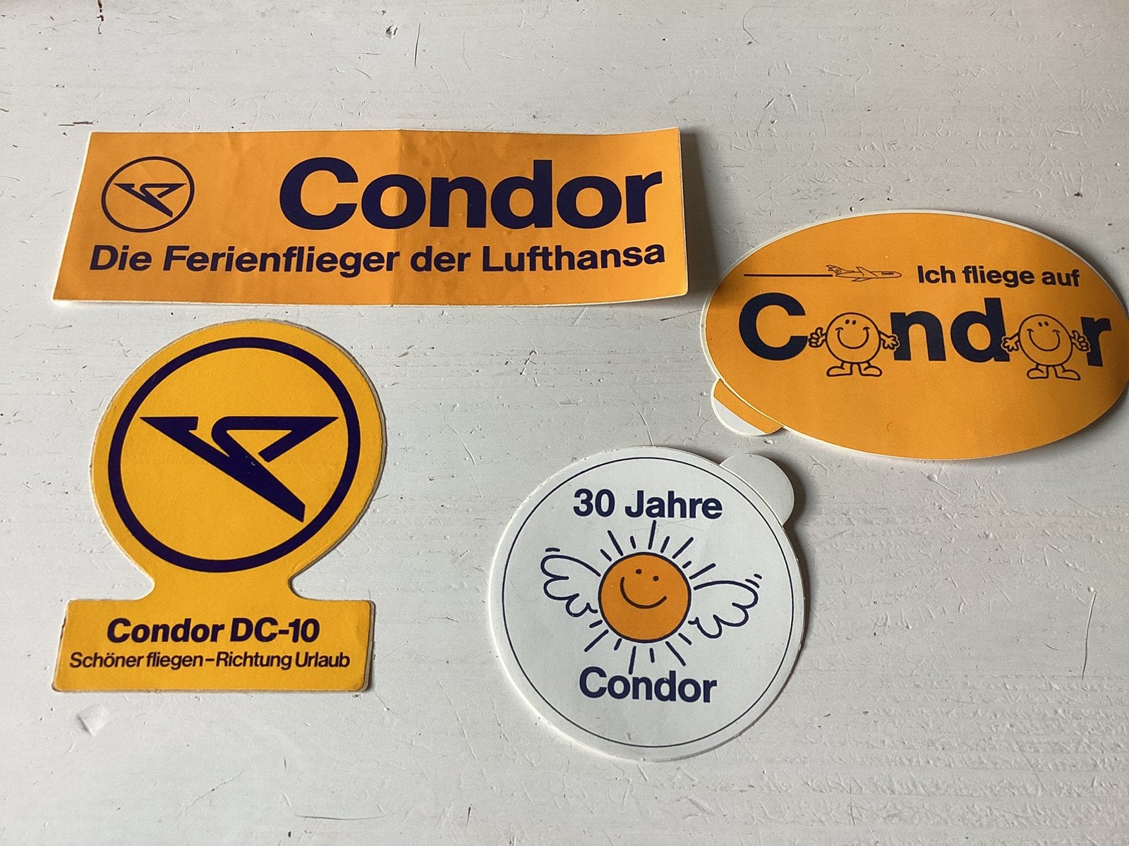 4 stickers Condor (Lufhansa), Verzenden, Zo goed als nieuw