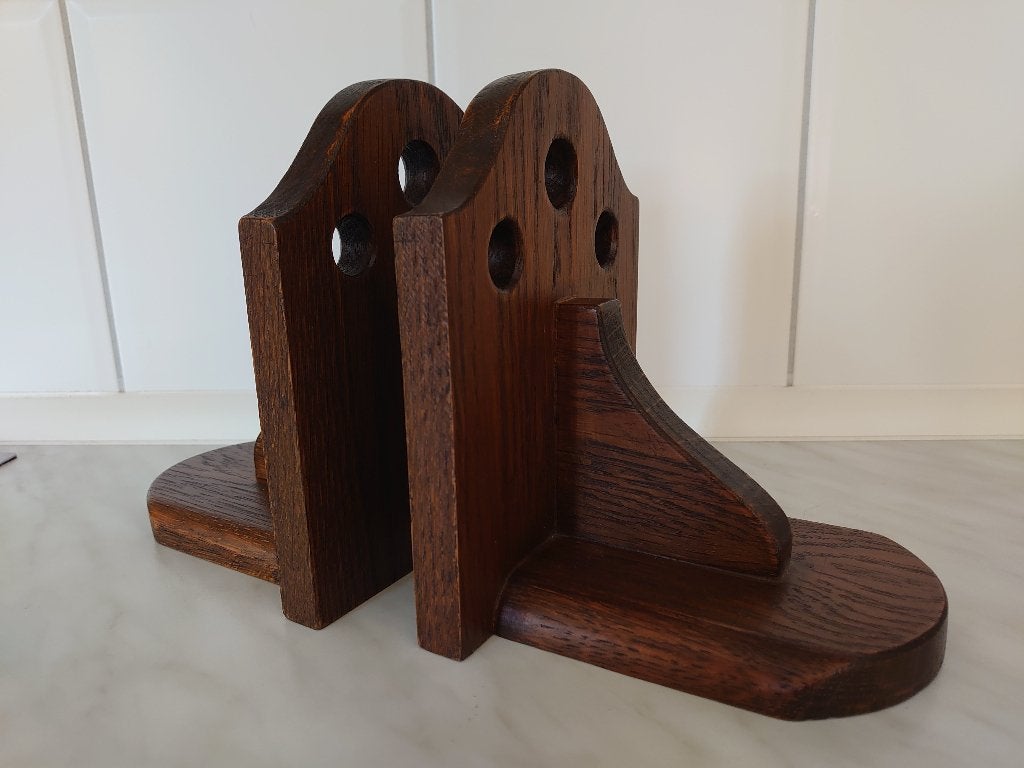 eiken boekensteunen vintage antiek, Verzenden