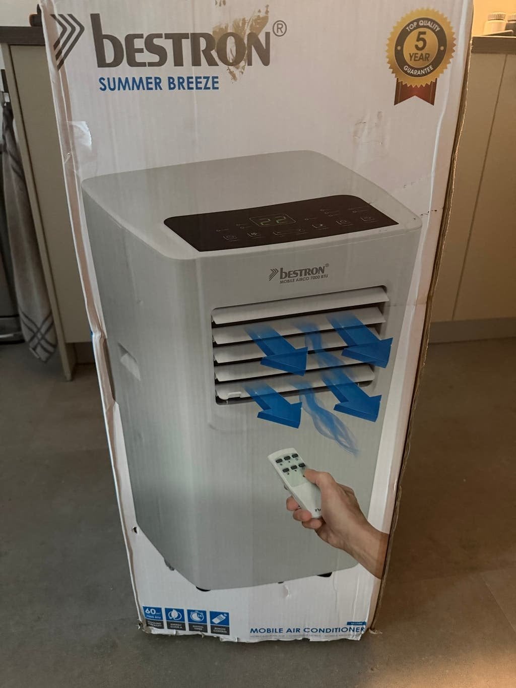 Bestron Mobiele Airco Summer Breeze 7000 BTU - Nieuw, Ophalen, Minder dan 60 m³, Nieuw, 3 snelheden of meer