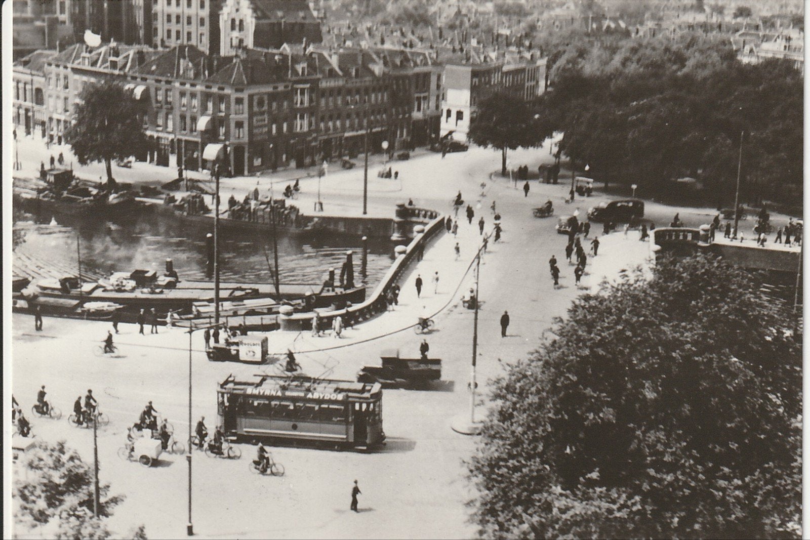 ROTTERDAM NOORDERBRUG LINKER ROTTEKADE 1938 RET TRAM LIJN 15, Ophalen of Verzenden, 1920 tot 1940, Ongelopen, Zuid-Holland