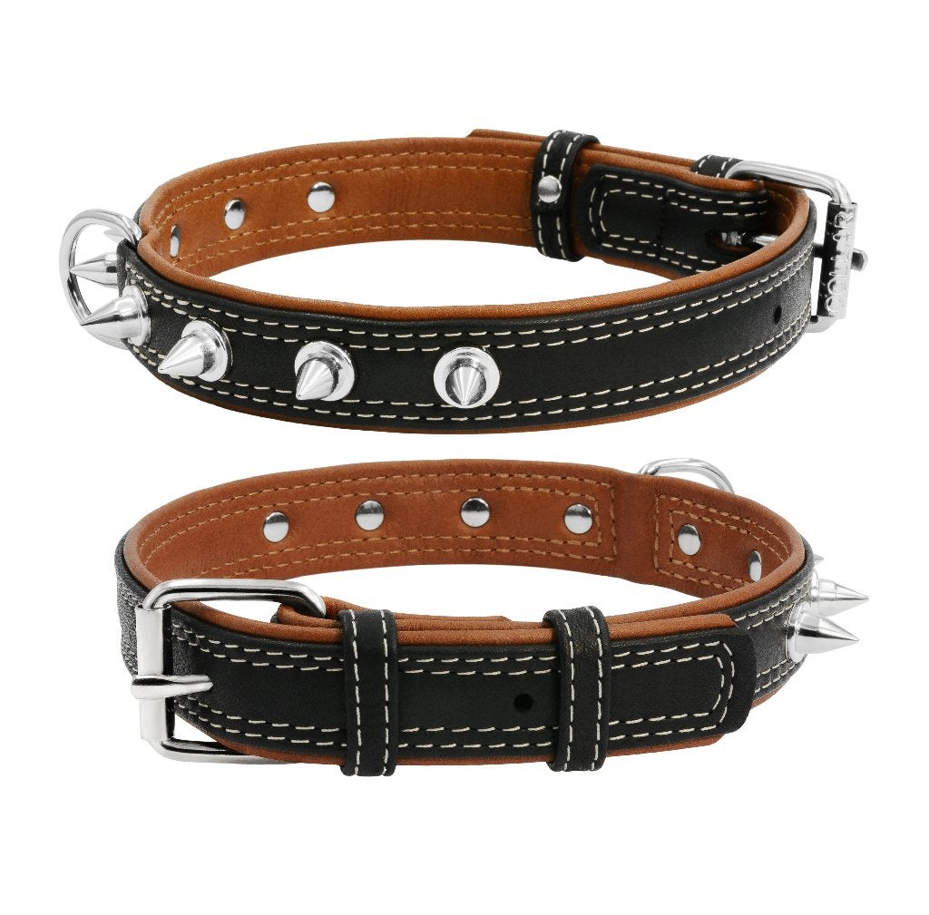 WAUDOG Soft Spiked Halsband Leer Zwart XL Nek 57-71 cm -40%!, Ophalen of Verzenden, Handgemaakt, Nieuw