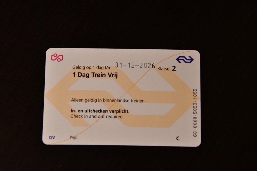 4 NS Dagkaarten Onbeperkt Reizen Met De Trein, Eén persoon, Trein, Nederland, Algemeen kaartje