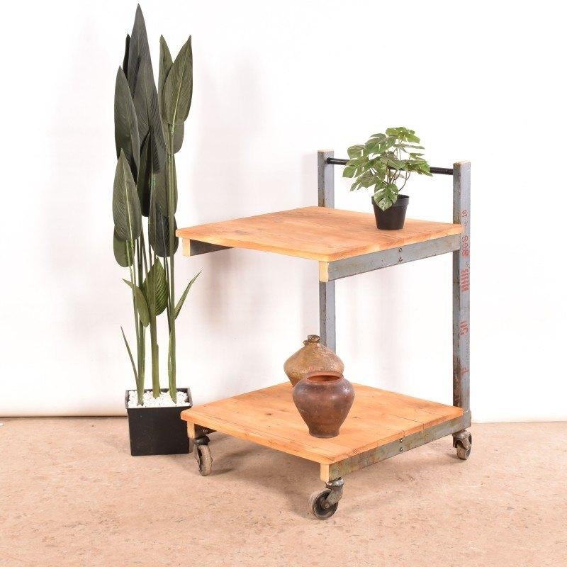 Industriële bijzettafel, keukentrolley, koffietafel, trolley, Ophalen, Gebruikt, 50 tot 100 cm, .