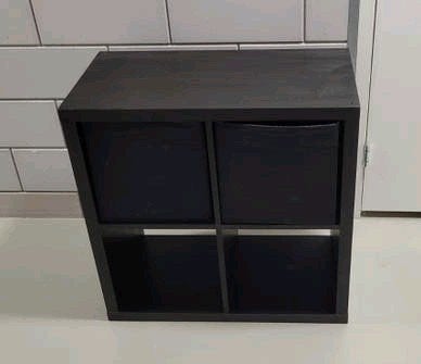 Zwartbruin KALLAX kastje met 4 vakken - donkerbruin, Ophalen, Gebruikt
