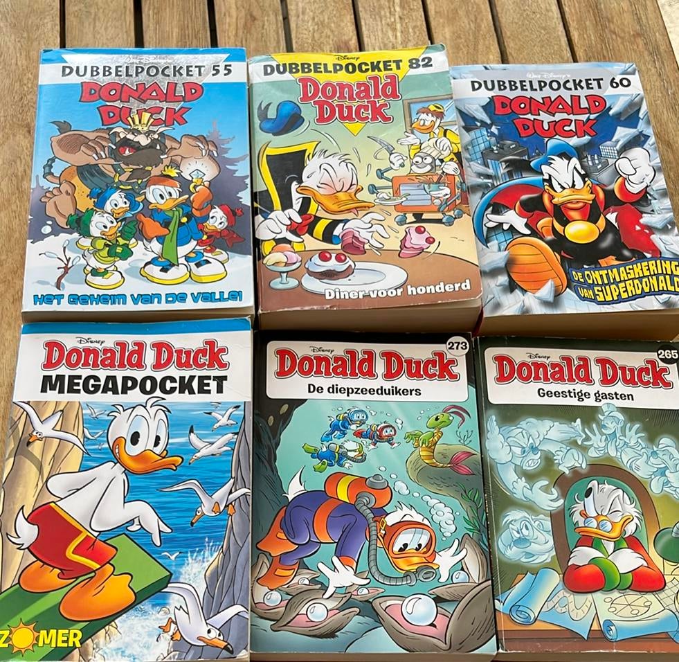 6 zo goed als nieuwe Donald Duck pockets, Boeken, Meerdere comics, Ophalen, Zo goed als nieuw, Europa