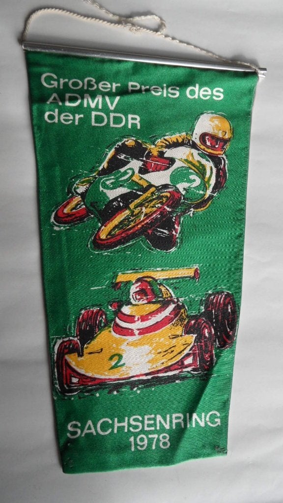Motorwegrace 1978 Sachsenring Grote Prijs van de DDR vaan, Verzenden, Zo goed als nieuw, Motoren