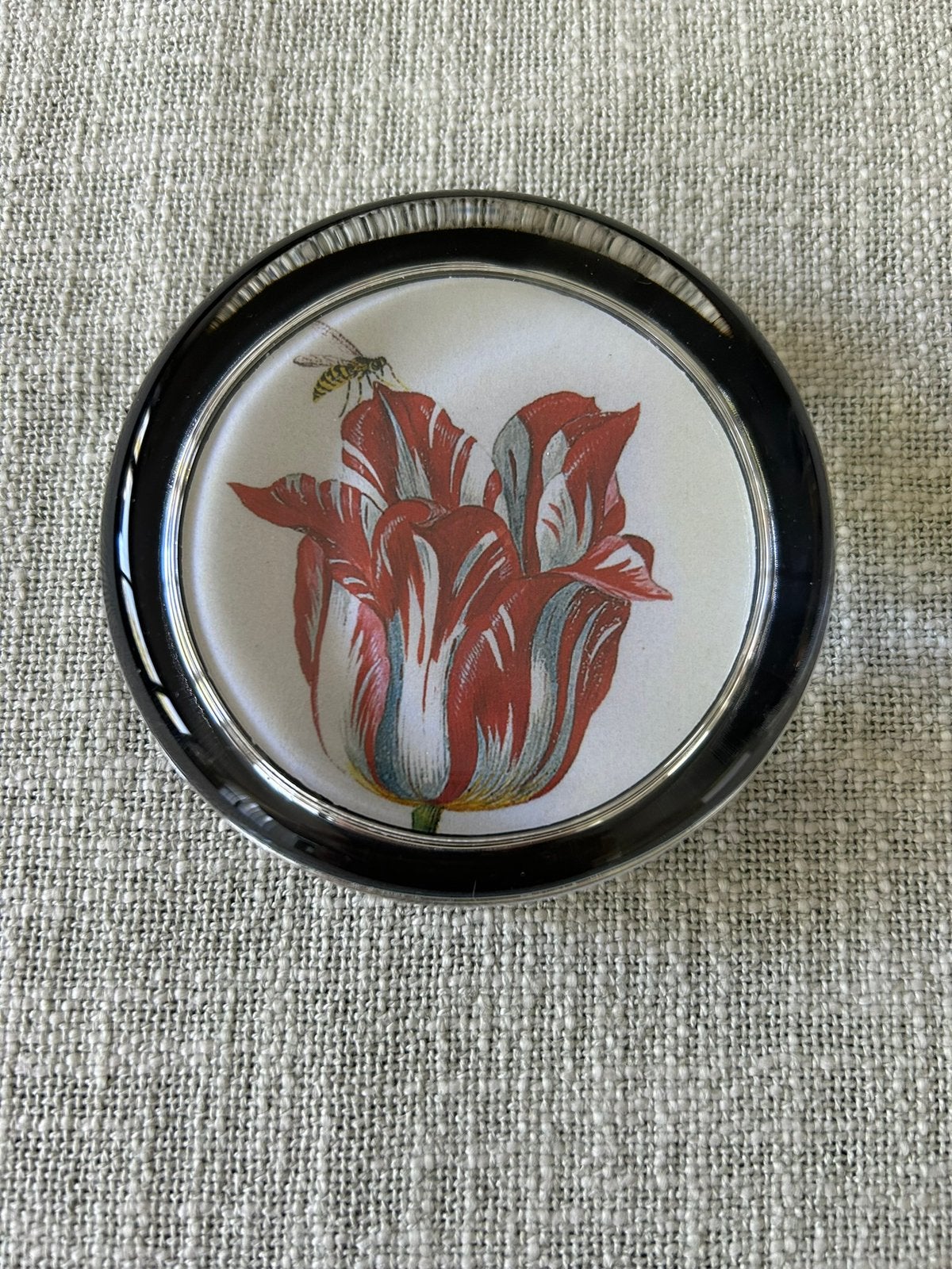 Press Papier /Glasopject / Botanica / Tulp / Rond / Design, Antiek en Kunst, Ophalen of Verzenden