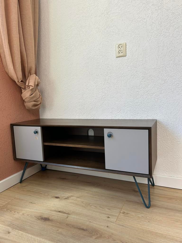 Made Dotty TV meubel vintage stijl, Ophalen, Gebruikt, 100 tot 150 cm, Minder dan 100 cm