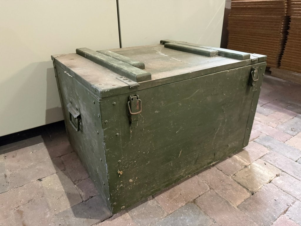 30+ houten legerkist transportkist leger groen – vintage, Ophalen, Landmacht, Nederland, Kist of Geocache
