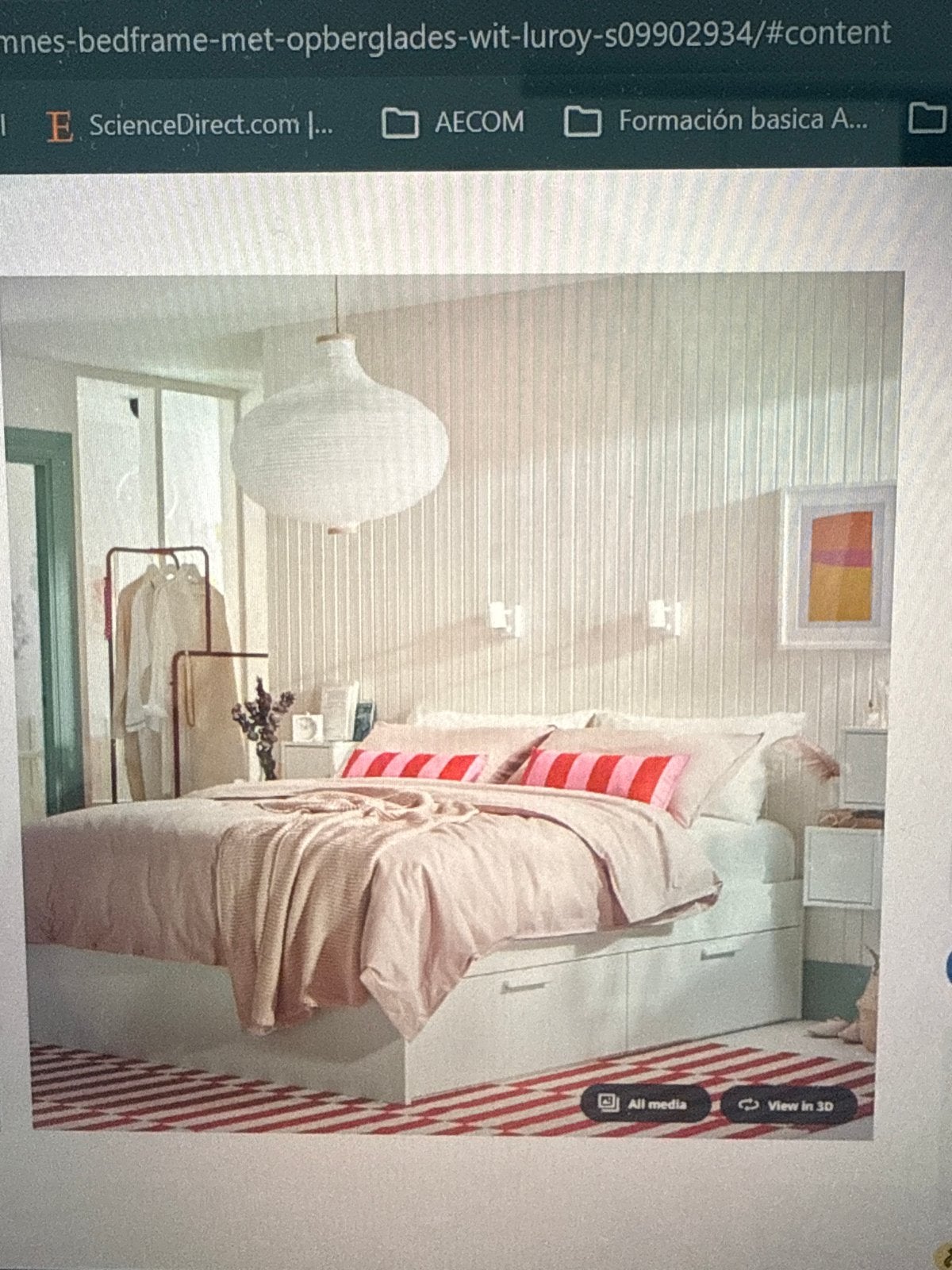 IKEA Brimnes bedframe 160x200 cm - Zo goed als nieuw, Huis en Inrichting, Slaapkamer | Bedden, Wit, Tweepersoons, Ophalen of Verzenden