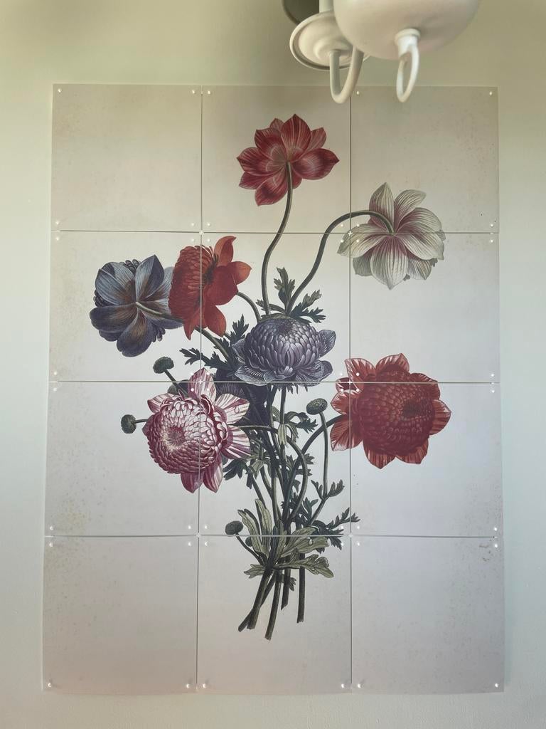 Ixxi wanddecoratie bloemen 80 x 60 cm, Gebruikt, Meerkleurig, Ophalen of Verzenden, Wandbord of Wandpaneel