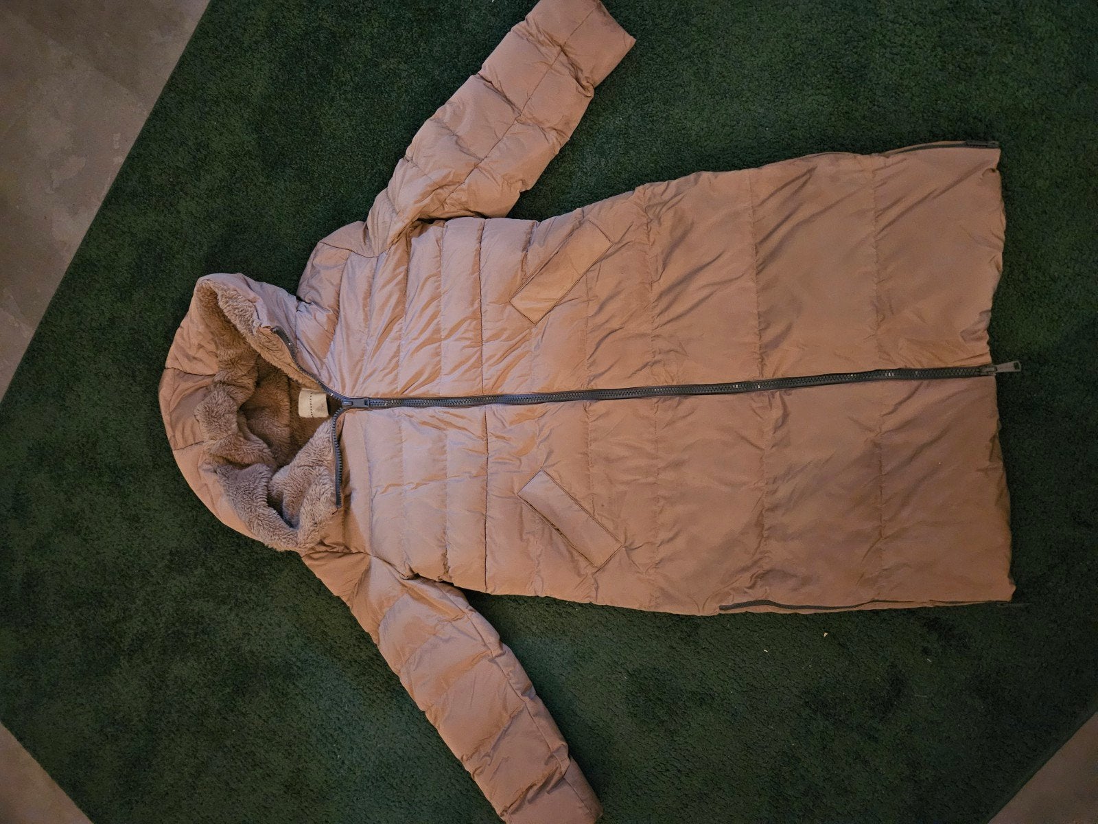 Rino & Pelle lange gewatteerde jas met teddy voering, Kleding | Dames, Bruin, Maat 42/44 (L), Ophalen of Verzenden, Zo goed als nieuw