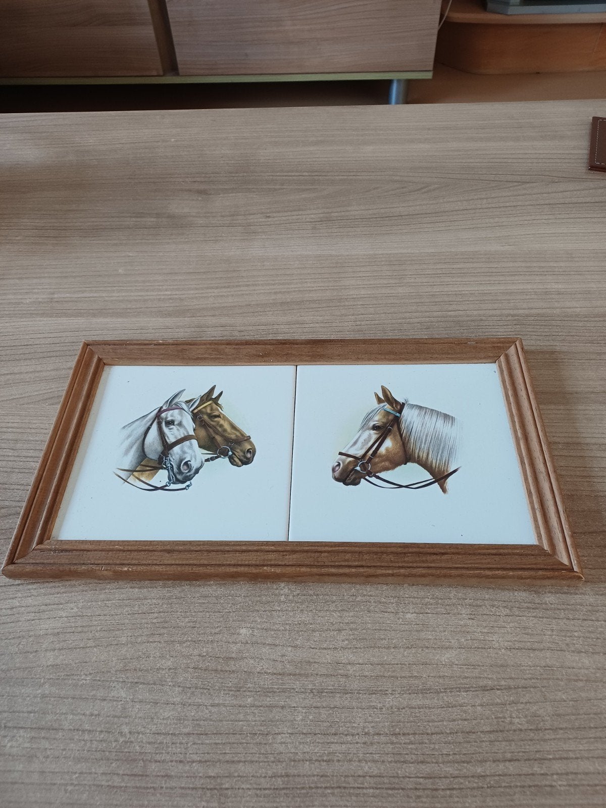 Mosa Holland Tegeltableau met Paarden (33x18.5 cm), Ophalen of Verzenden