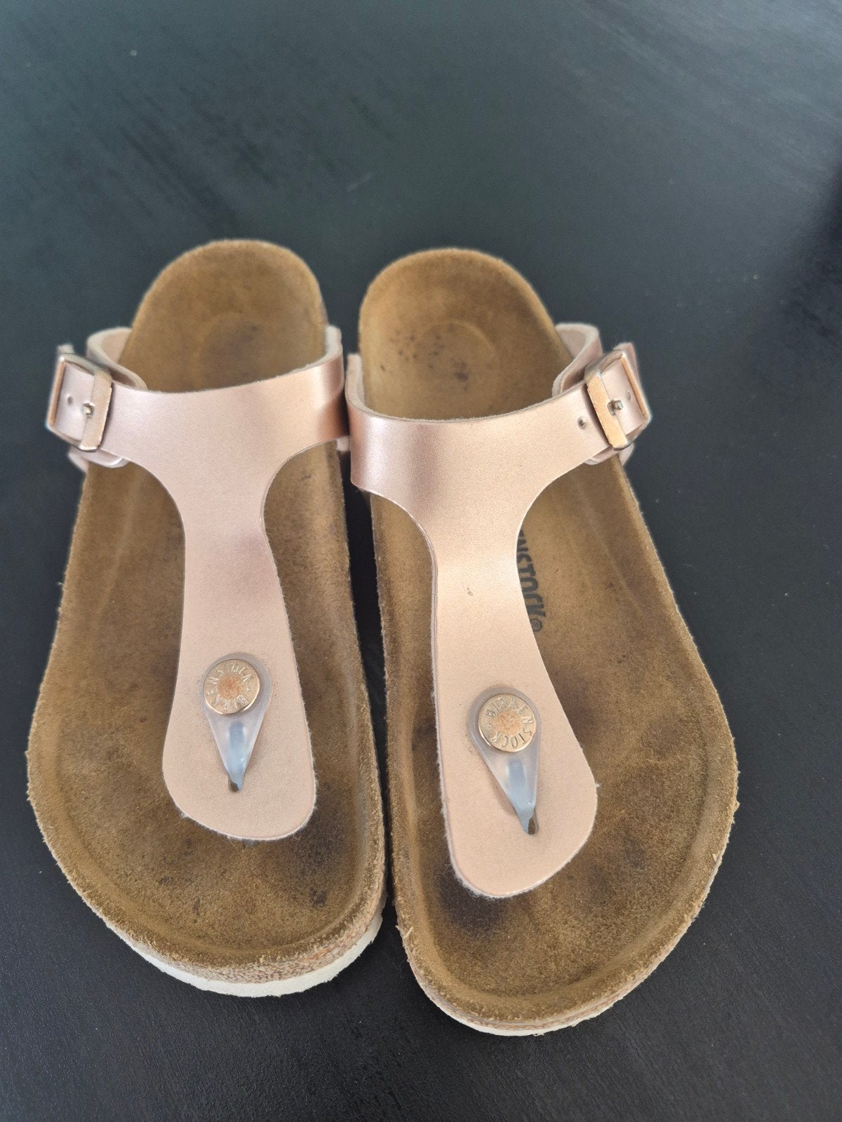 Birkenstock slippers maat 33, rosé goud, Ophalen of Verzenden, Zo goed als nieuw, Meisje