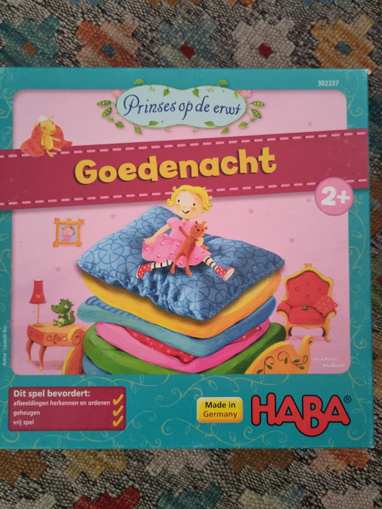 HABA Prinses op de Erwt Goedenacht spel (2+), Een of twee spelers, Ophalen of Verzenden, Gebruikt, HABA