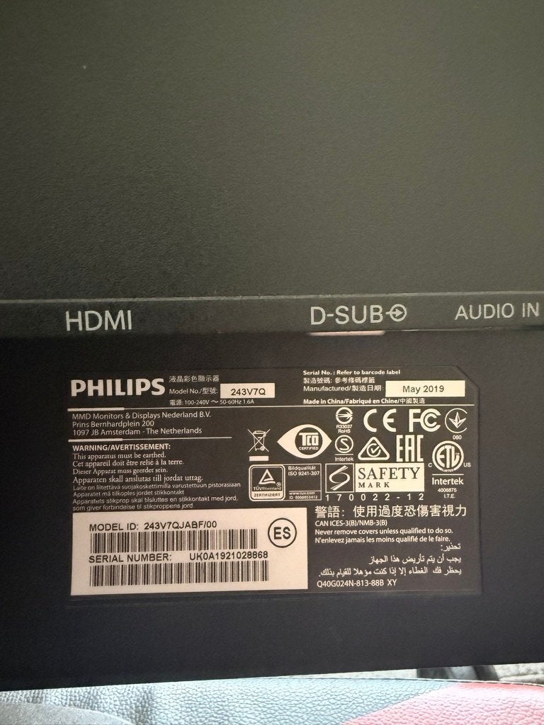 Philips 243V7Q pc beeldscherm, Computers en Software, Monitoren, Ophalen, Philips, Gebruikt, Overige typen