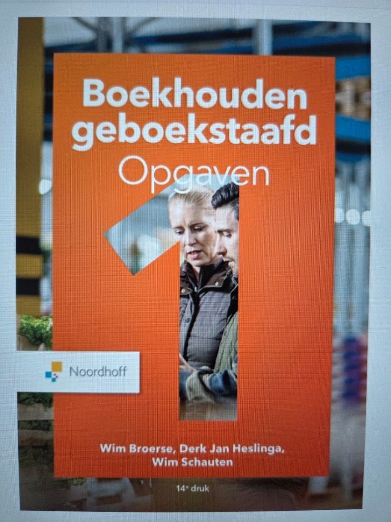 Boekhouden geboekstaafd 1 opgaven, Ophalen of Verzenden, Beta, Zo goed als nieuw, HBO