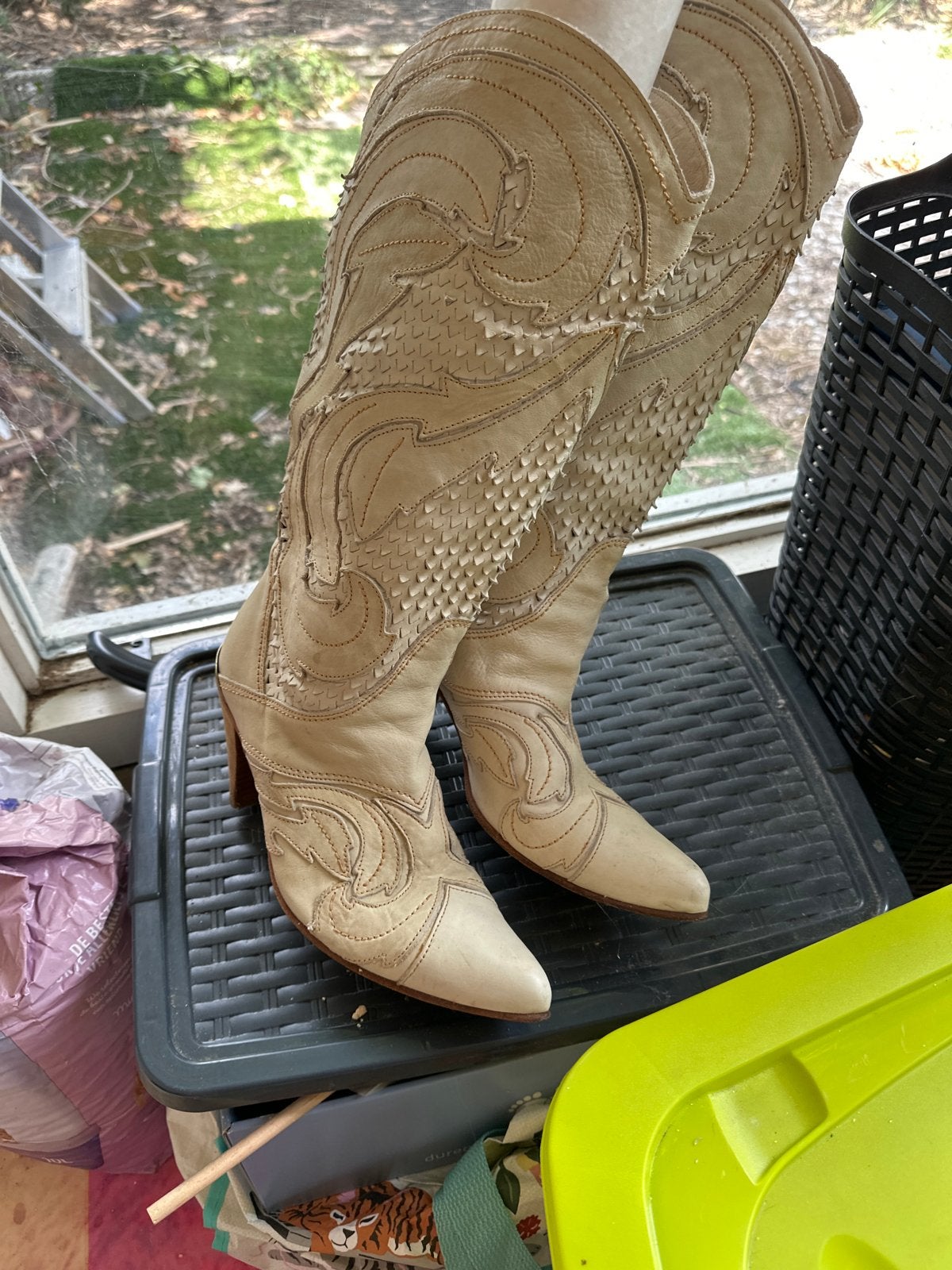 Just Cavalli laarzen maat 39, hakhoogte 9 cm, Ophalen of Verzenden, Gedragen, Beige, Hoge laarzen