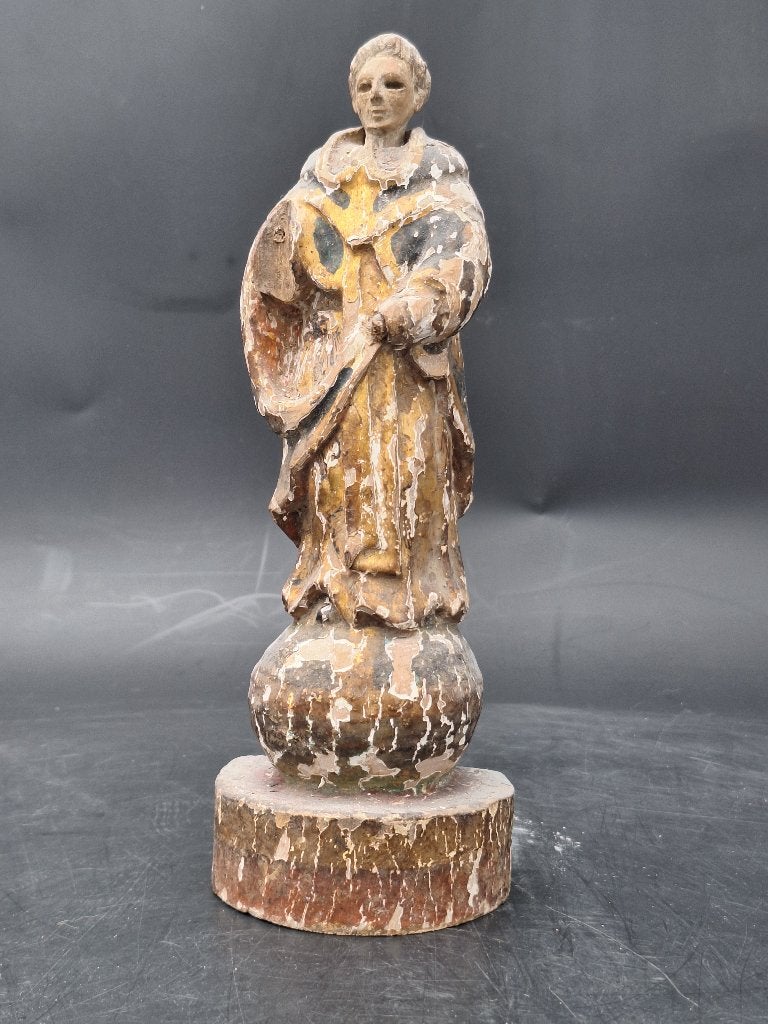oud houten heiligen beeldje, eind 1800, Ophalen of Verzenden