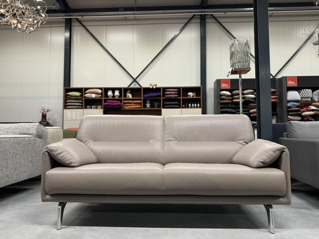 Nieuw Leolux Bora Balanza Bank 2,5 zits Ceras leer Brindle, Leolux, Info@leolux.nl, 150 tot 200 cm, Ophalen of Verzenden