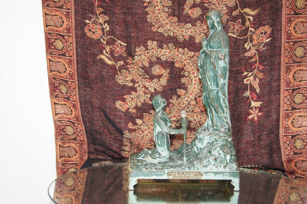 Antiek Lourdes Beeld - Maria en Bernadette, Ophalen of Verzenden