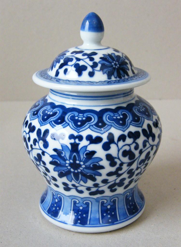 Chinese gemberpot in blauw / wit decor, Ophalen of Verzenden