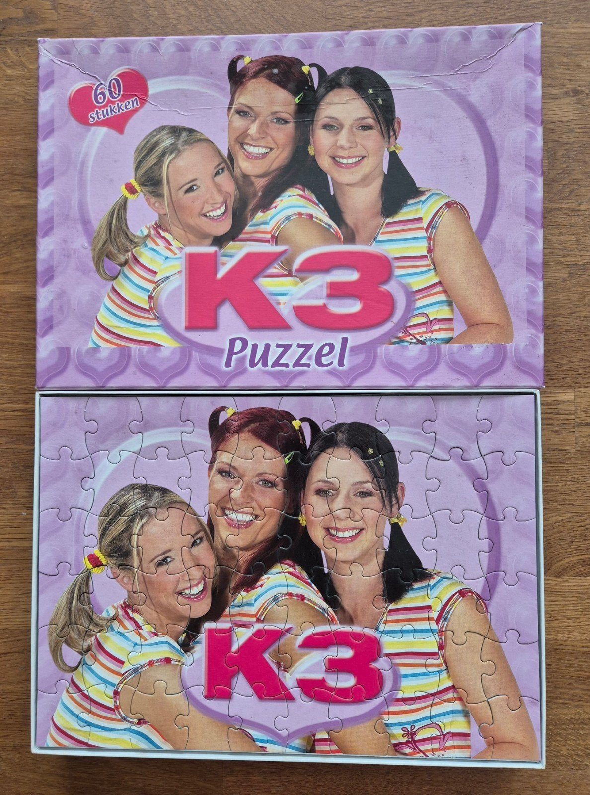 K3 puzzel, 60 stukjes, originele bezetting, met extra tasje, Verzenden, Meer dan 50 stukjes, Zo goed als nieuw, 4 tot 6 jaar