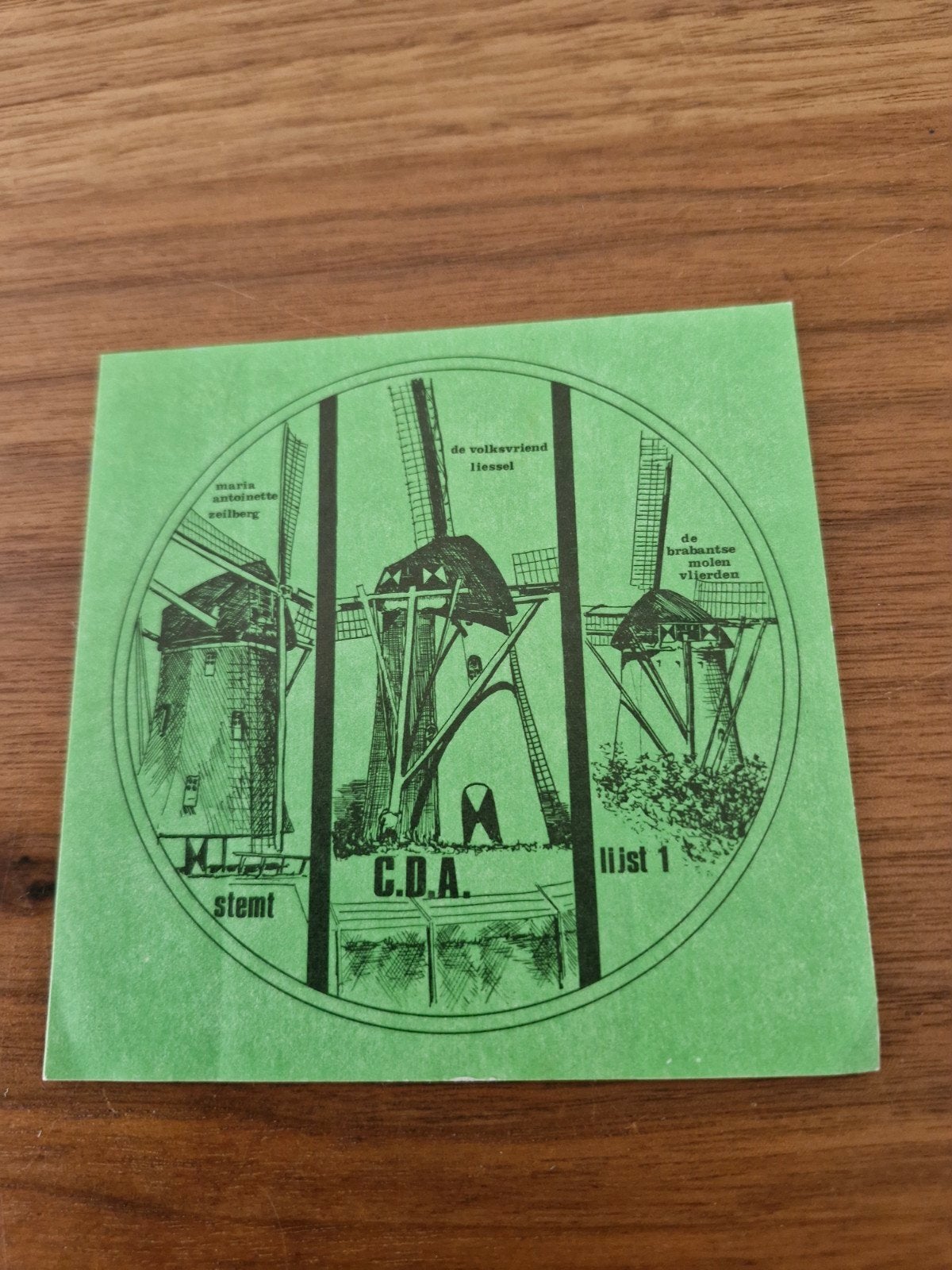 10795 CDA Sticker Molens - Maria Antoinette, Volksvriend, Ophalen of Verzenden, Gebruikt, Overige typen