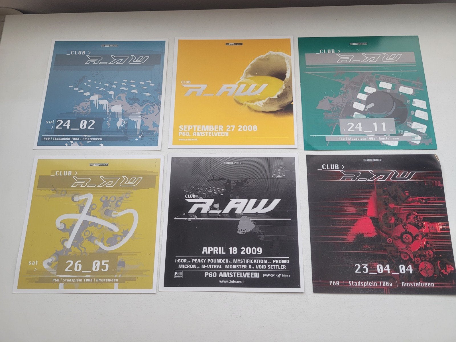 Setje club R_aw flyers ( hardcore gabber thunderdome ), Ophalen of Verzenden, Gebruikt