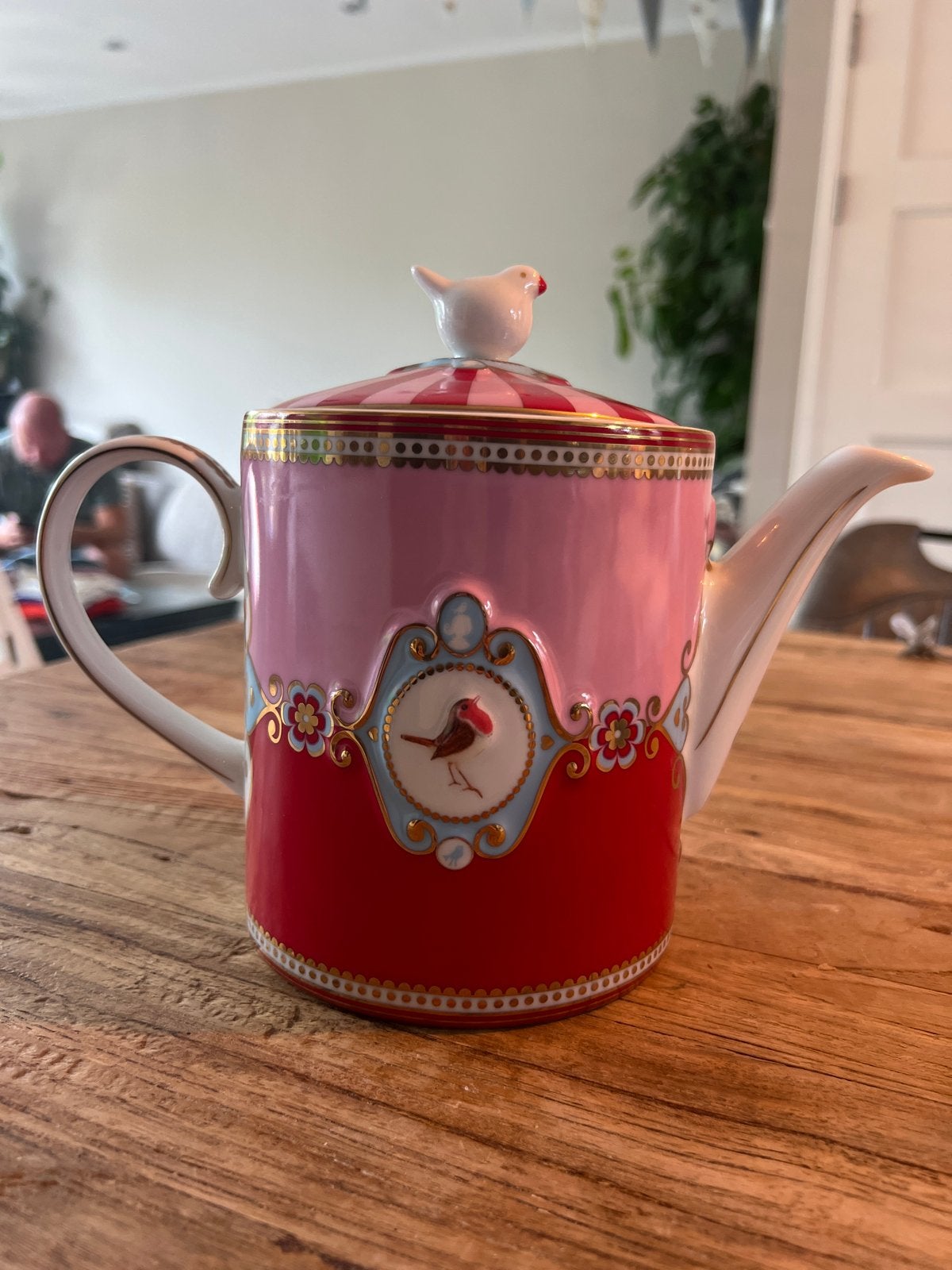 Pip Studio Love Birds Theepot - Roze/Rood, Huis en Inrichting, Keuken | Servies, Pip Studio, Nieuw, Ophalen of Verzenden, Theepot
