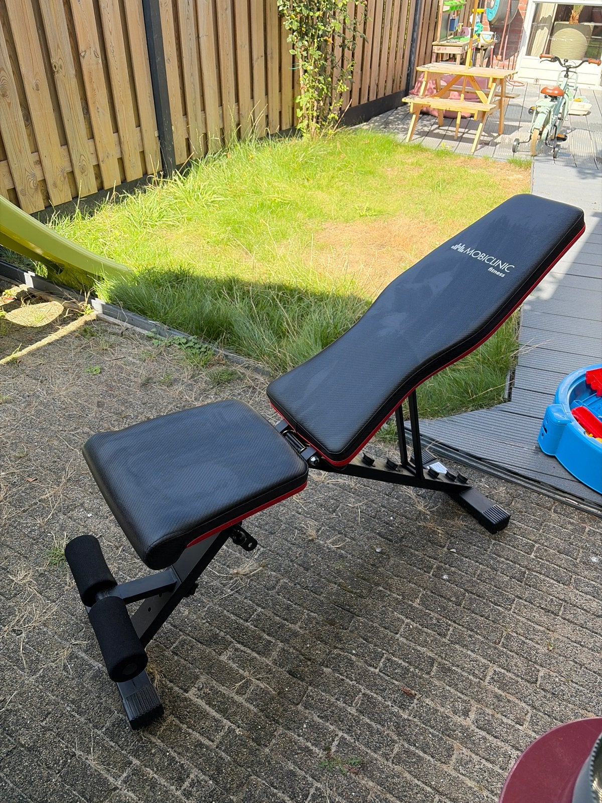 Nieuw Moblinic Fitness trainingsbankje, Sport en Fitness, Ophalen, Zo goed als nieuw