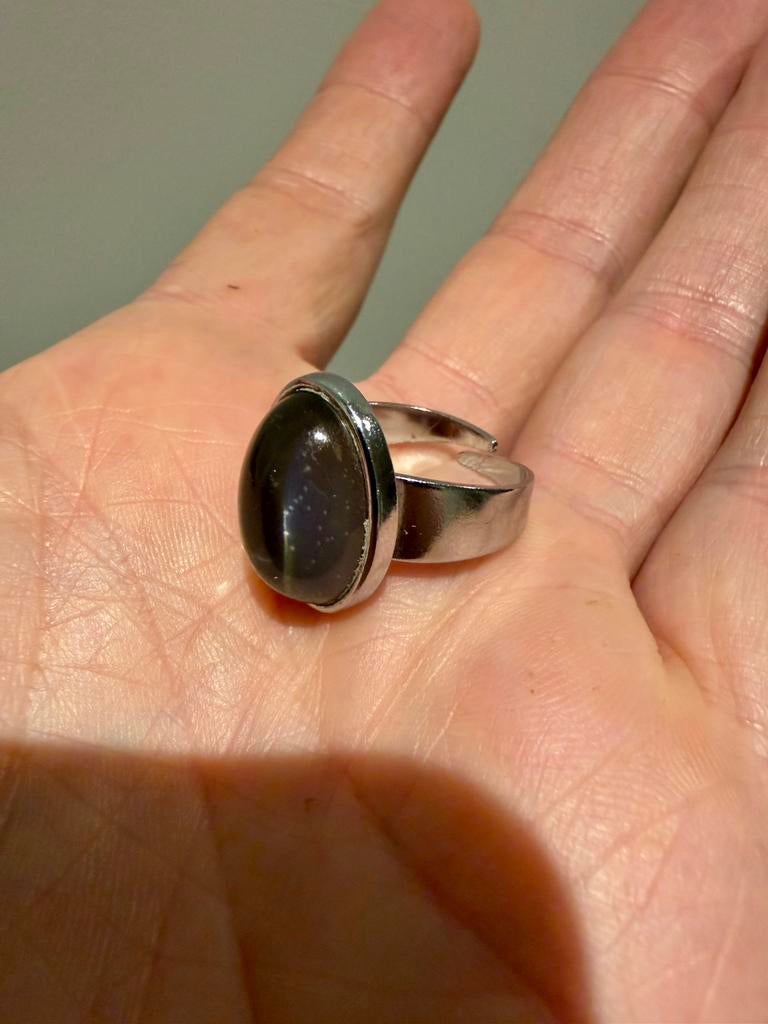 Vintage Swiss Made Ring – Jaren 70 – Zwart/Zilver, Sieraden, Tassen en Uiterlijk, Ophalen of Verzenden, Zo goed als nieuw, Zilver