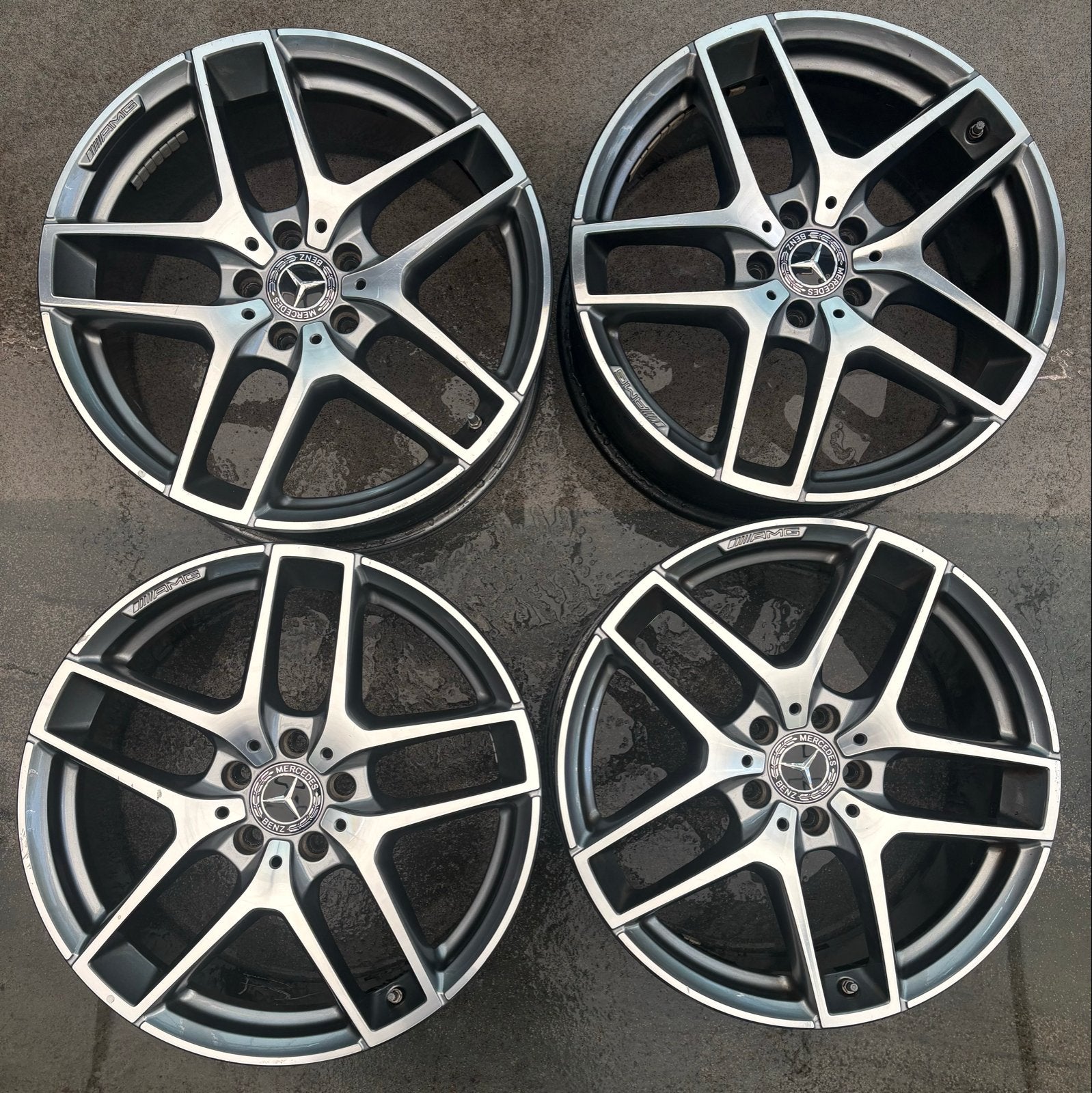 Originele Mercedes-AMG 19 inch velgen GLC X253 – 4x 8J ET38, 19 inch, Gebruikt, Velg(en), Overige