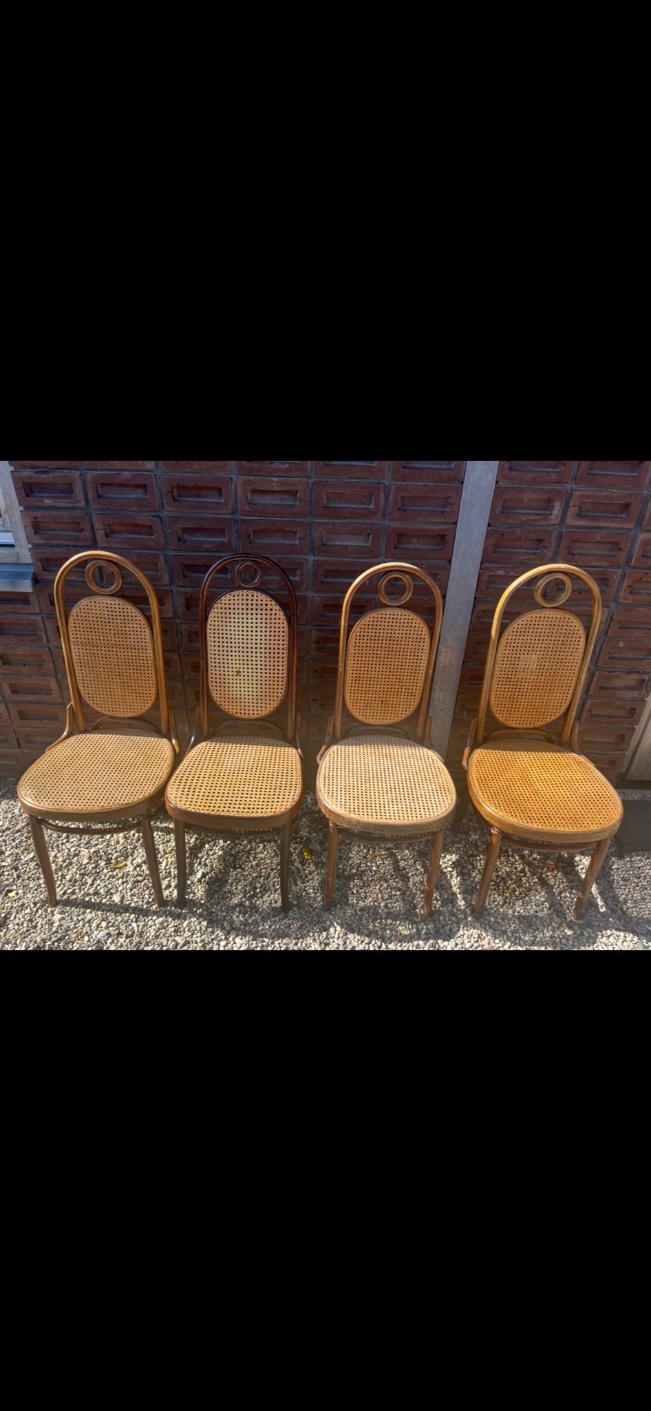 Set van 4 ‘Thonet’ stoelen met webbing, Ophalen