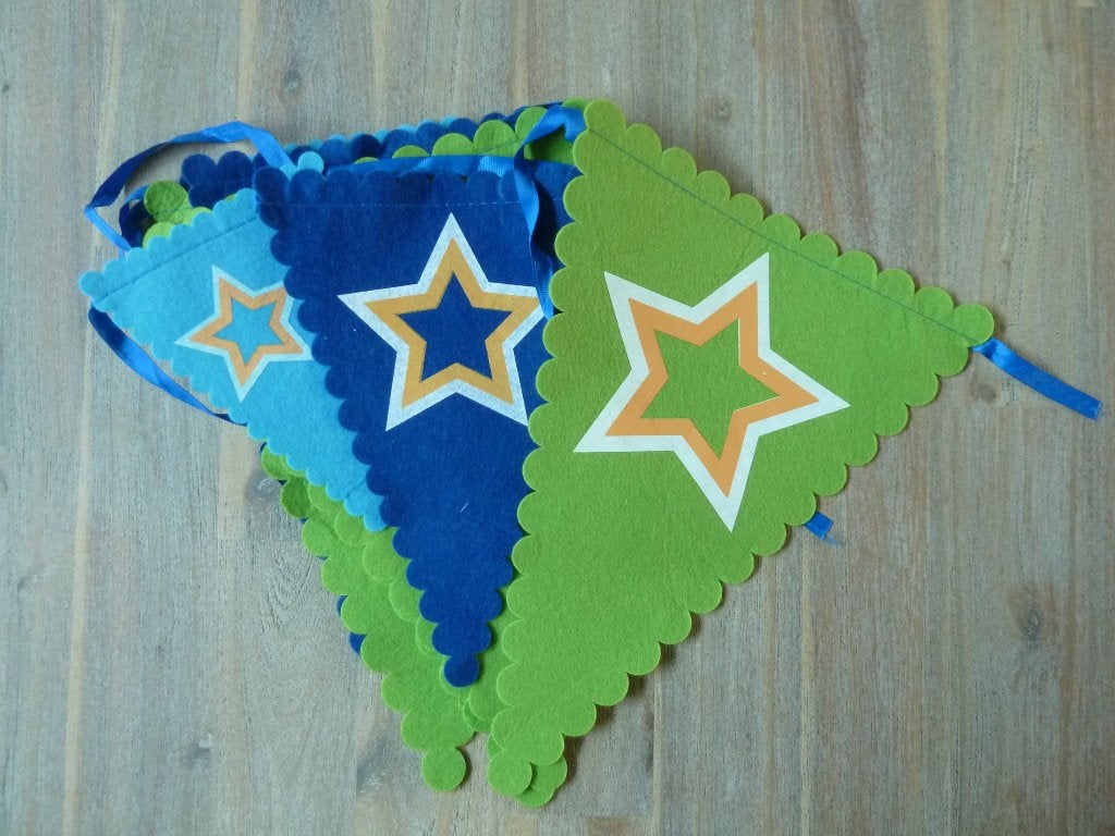 VILTEN slinger groen-blauw, Ophalen, Gebruikt, Jongen