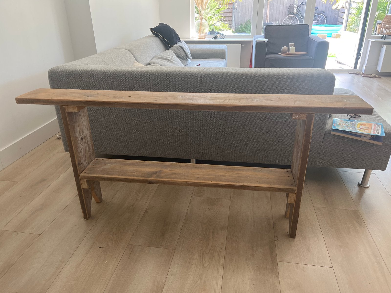 Steigerhouten tafel / dressoir - Zeer goede staat, Ophalen, Zo goed als nieuw, 75 cm of meer, 60 cm of meer