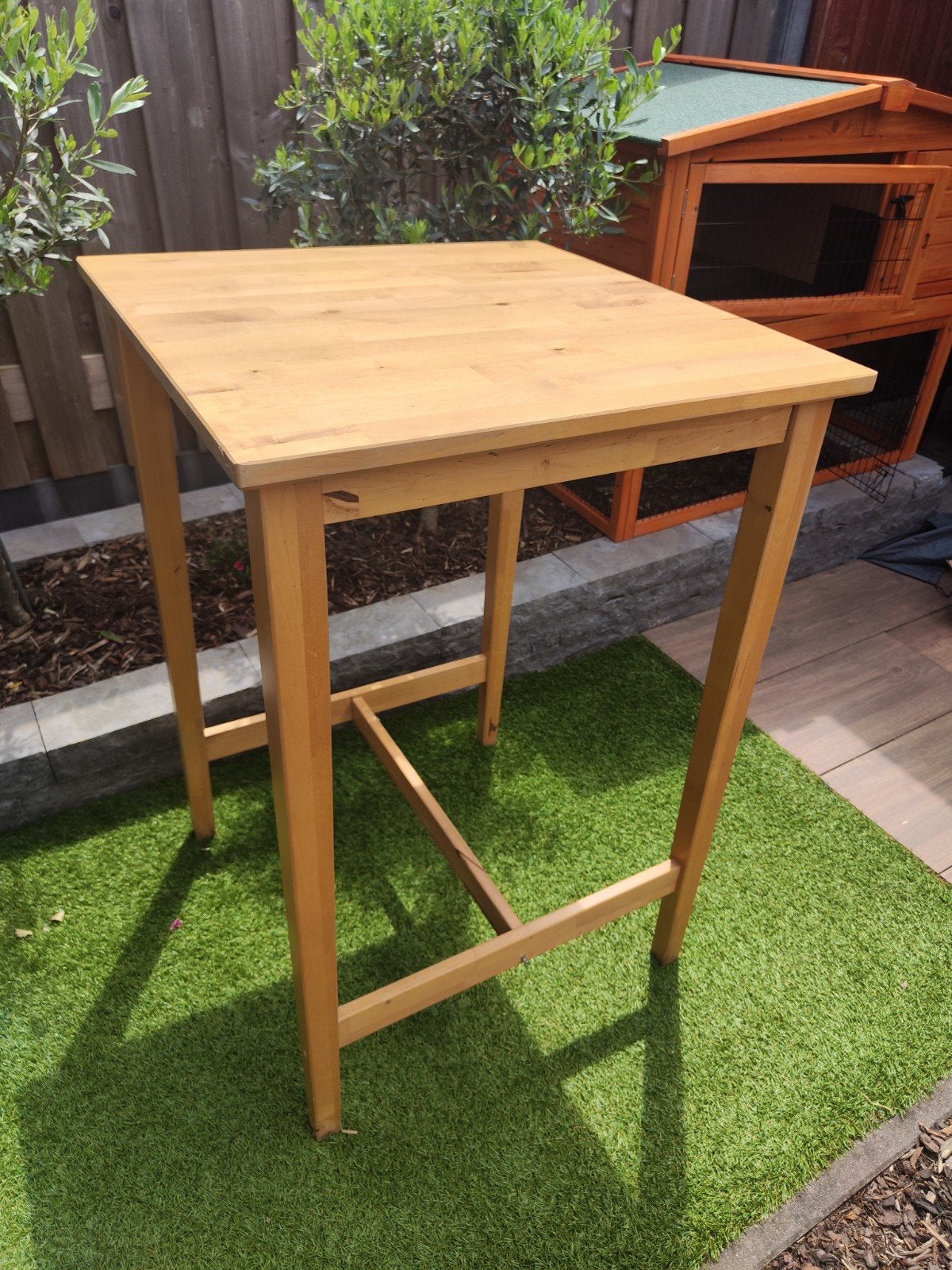 Ikea Bjorkudden bartafel - massief berkenhout statafel, Gebruikt, 50 tot 100 cm, Modern, Scandinavisch, Vierkant