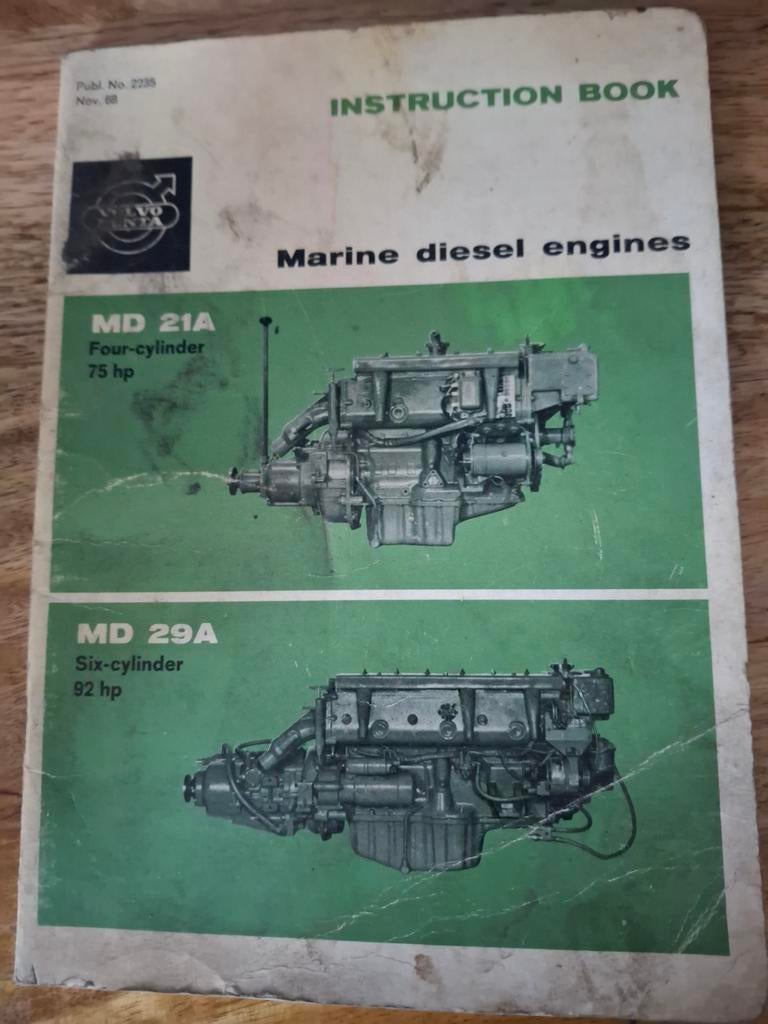 Volvo Penta MD21A MD29A Marine Diesel Motoren Instructieboek, Watersport en Boten, Ophalen of Verzenden