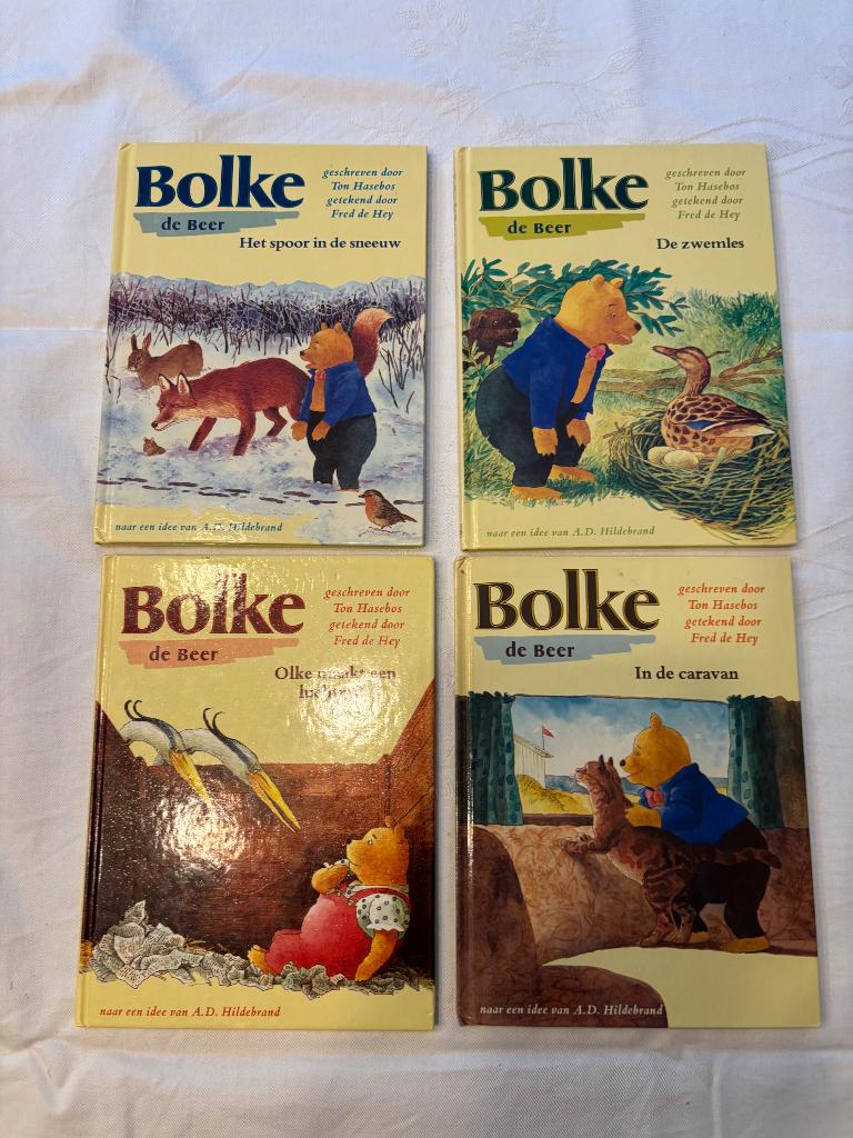 Bolke de Beer boekjes Set van 4 kinderboeken AD Hildebrand!, Boeken, Gelezen, Fictie algemeen, Jongen of Meisje, Ophalen of Verzenden
