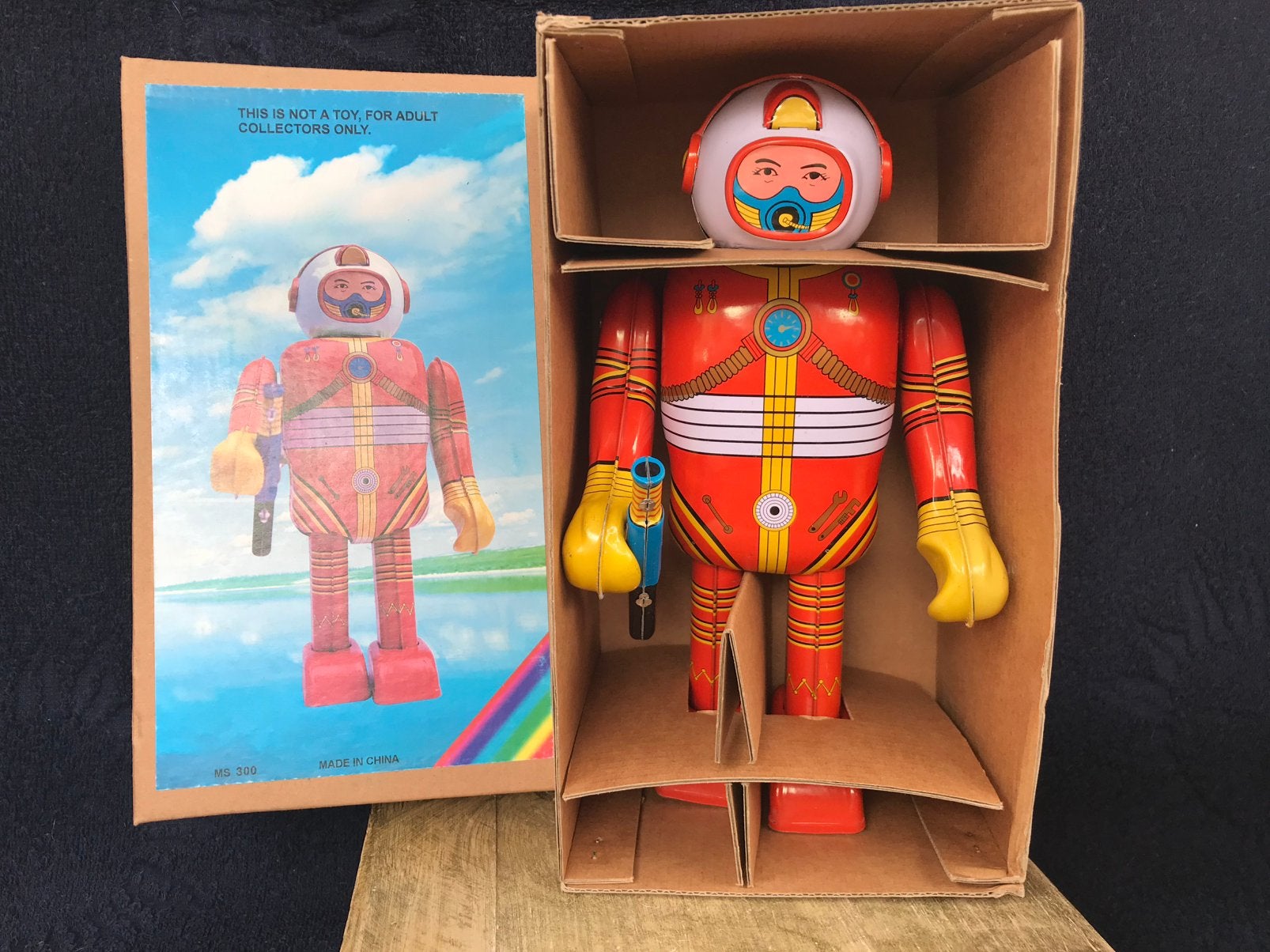 Blikken robot space robot werkt goed met doos onbespeeld, Ophalen of Verzenden