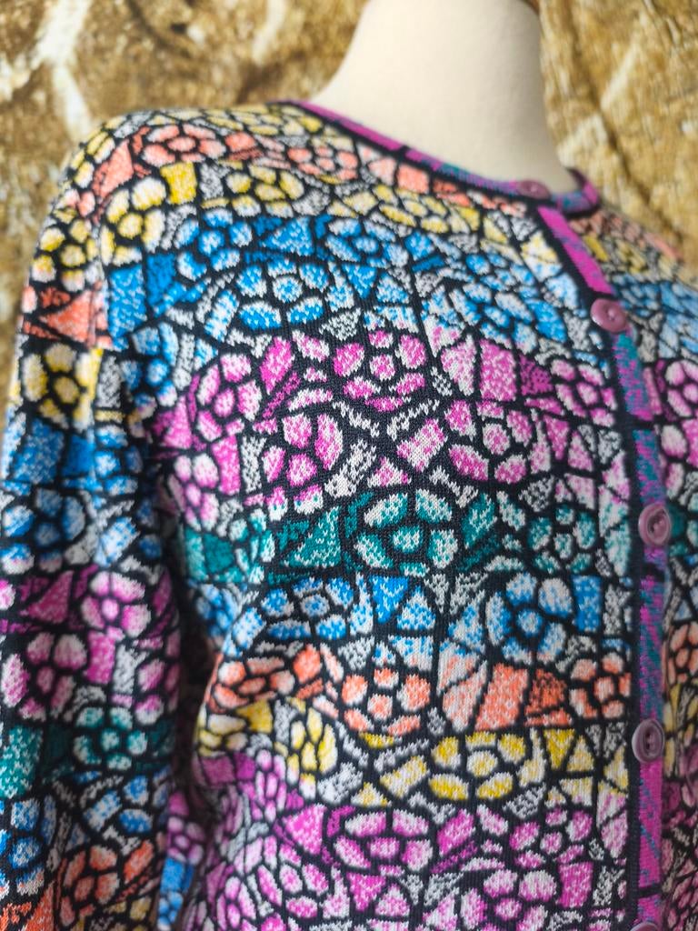 💖 Prachtig IVKO 100% merino wol  bloemen vest, Kleding | Dames, Truien en Vesten, Ophalen of Verzenden, Zo goed als nieuw