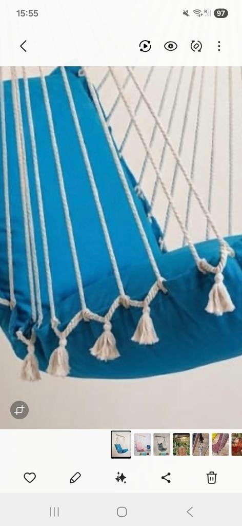 Luxe hangstoel (hangmat stijl)–handgemaakt & ultiem relaxen, Tuin en Terras, Verzenden, Nieuw